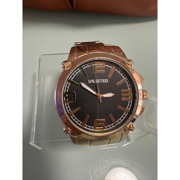 Men's UNLISTED by Kenneth Cole Gold-Tone Watch with Black Dial - Picture 3 of 10